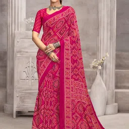 KALINI Pink Chiffon Printed Daily Wear Saree-picture-18