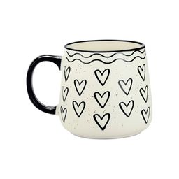 Treo White & Black Printed Ceramic Matte Microwave Safe Crockery Mug-picture-16