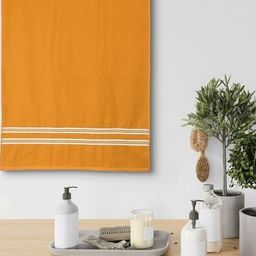 METRO LIVING Yellow & White Cotton 380 GSM Bath Towel-image-23