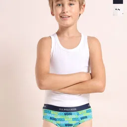U.S. Polo Assn. Kids Boys Pack Of 3 Anti Microbial Mid Rise Briefs - EKB04-BWN-P3-image-92
