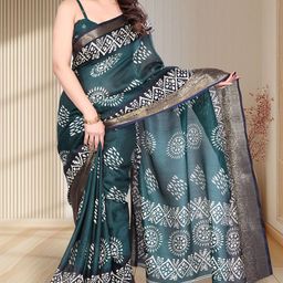 SUPERLAXMI Batik Zari Silk Blend Jamdani Saree-picture-3