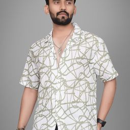 Metronaut Men Regular Fit Cuban Collar Abstract Printed Casual Shirt-image-64