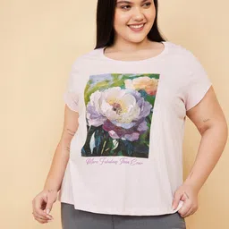 max Women Plus Size Floral Printed Round Neck Cotton T-shirt-picture-25