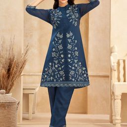 AUTUMN LANE Embroidered Pure Cotton Tunic With Trouser Co-Ords-image-29