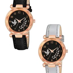 CSAMON Women Dial & Straps Analogue Watch GR379RG BIRD BLK Vel GREY L-picture-10
