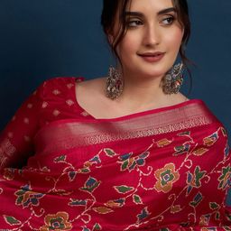 Sangria Women Floral Printed Sungudi Saree-11