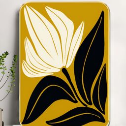 SAF Gold-Toned & White Floral Printed Wooden Wall Art-image-91