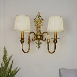 Fos Lighting Gold-Toned Textured Metal Frustum Shaped Wall Lamp-picture-14