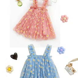 BAESD Girls Pack of 2 Floral Print A-Line Dress-picture-26