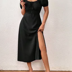 DressBerry Women A-Line Midi Dress With Side Slit-50