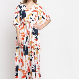 VEGAL Women Printed V-neck Maxi Kaftan Nightdress-image-58