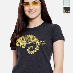 Tromko Women Pack of 3 Graphic Printed Round Neck Cotton Regular Fit T-shirts-image-77