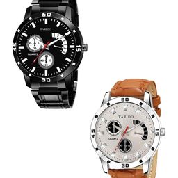 TARIDO Men Pack of 2 Dial & Bracelet Style Straps Analogue Watch td4501sm01_9519SL03_Combo-9