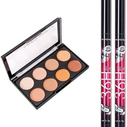 Lenon 8 Color Contour Palette - 25 g With 2Pcs Waterproof Eyeliner-41