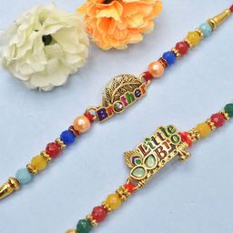 MEIRA JEWELLERY Set Of 2 Beaded Rakhis With Greeting Card & Roli Chawal-image-32