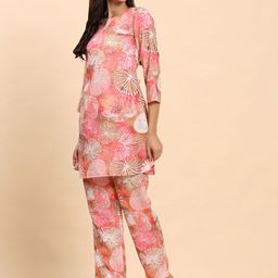 Noia Abstract Printed Round Collar Tunic With Trouser Co-Ords image 5