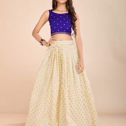 Tasarika Girls Embroidered Sequinned Ready to Wear Lehenga &-image-91
