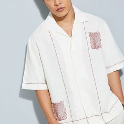 max Men Graphic Printed Cuban Collar Cotton Casual Shirt-image-93