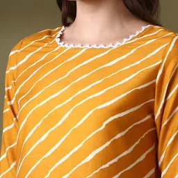 Anouk Women Leheriya Printed Regular Kurta with Trousers & With Dupatta image 5
