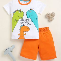 YK Boys Dinosaur Printed Round Neck T-Shirt With Shorts-image-18