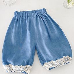 LULU & SKY Girls Baggy Pull On Lace Trimmed High-Rise Trousers-image-35