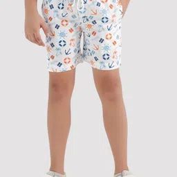 CHILINS Boys Floral Printed Regular Fit Mid-Rise Cotton Bermuda Shorts-picture-23