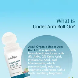Aravi Organic Under Arm Roll On With Hyaluronic Acid & Niacinamide - 50 ml-53