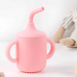 KICKS & CRAWL Infant Pink Cup with Straw Feeding Essentials-16
