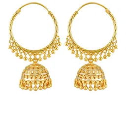 Vighnaharta Gold-Plated Dome Shaped Jhumkas Earrings-30
