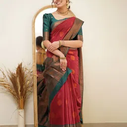 Areca Designer Woven Design Zari Pure Silk Banarasi Saree-image-25