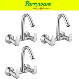 Uno Wall Mounted Sink mixer with Swivel Spout set of 3 pic 136 Sink Mixer Faucet-7