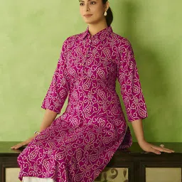 Anouk Women Bandhani Printed Bandhani Festive Straight Kurta-image-57