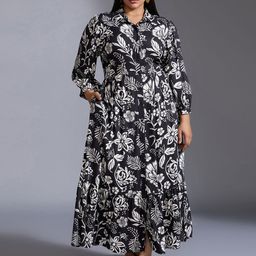 20Dresses Women Plus Size Floral Print Shirt Maxi Dress-image-92