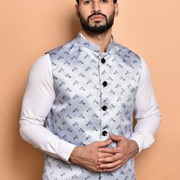 PRINTINDIA Men Printed Mandarin Collar Nehru Jacket-picture-12