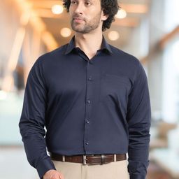 FILO HEVIS Men Classic Fit Solid Spread Collar Cotton Formal Shirt-image-85