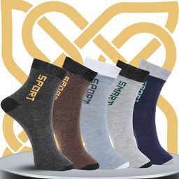MJE Pack Of 5 Printed Mid Rise Ankle Length Socks-image-91