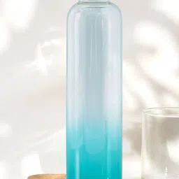 UMAI Transparent & Blue Single Glass Solid Water Bottle-22