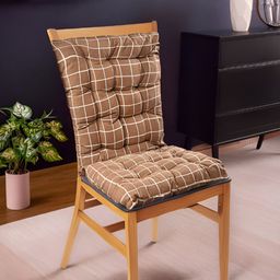 Myntra Elegant Homes Brown Checked Rectangular ShapedChairPads-1