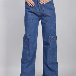 SWISHIN Women Comfort Relaxed Fit Mid-Rise Denim Corgo Style Jeans-picture-12