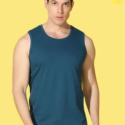 Woostro Pack Of 2 Ultra-Soft Gym Vests VWS26(98 YELLOW)(PLAIN PEACOCK)-image-44