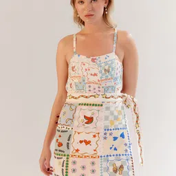 NOIB Boardgame Printed Wrap Me Round Skirt-picture-47
