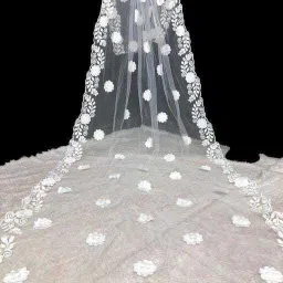 Net Embroidered White Women Dupatta-image-87