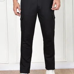 Thomas Scott Men Smart Straight Fit Easy Wash Cargos Trousers-image-75