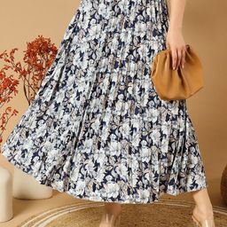 ZWERLON Printed A-Line Maxi Skirt-picture-43