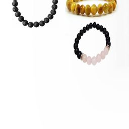 Divine souvenirs Unisex Set Of 3 Artificial Beaded Elasticated Bracelets image 1