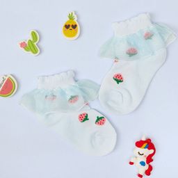 NESKA MODA Girls Printed Frill Lace Ankle Length Socks-31