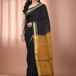 SRILOK Women Woven Design Zari Pure Cotton Khadi Saree-image-53