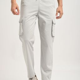 Blu MNKY Men Smart Relaxed Fit Cargos Trousers-image-11