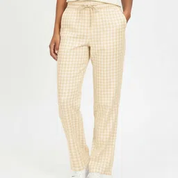 glitchez Women Mid-Rise Checked Straight Fit Lounge Pants-picture-44