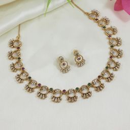 SGA FASHION Gold-Plated Stone-Studded Jewellery Set-image-89